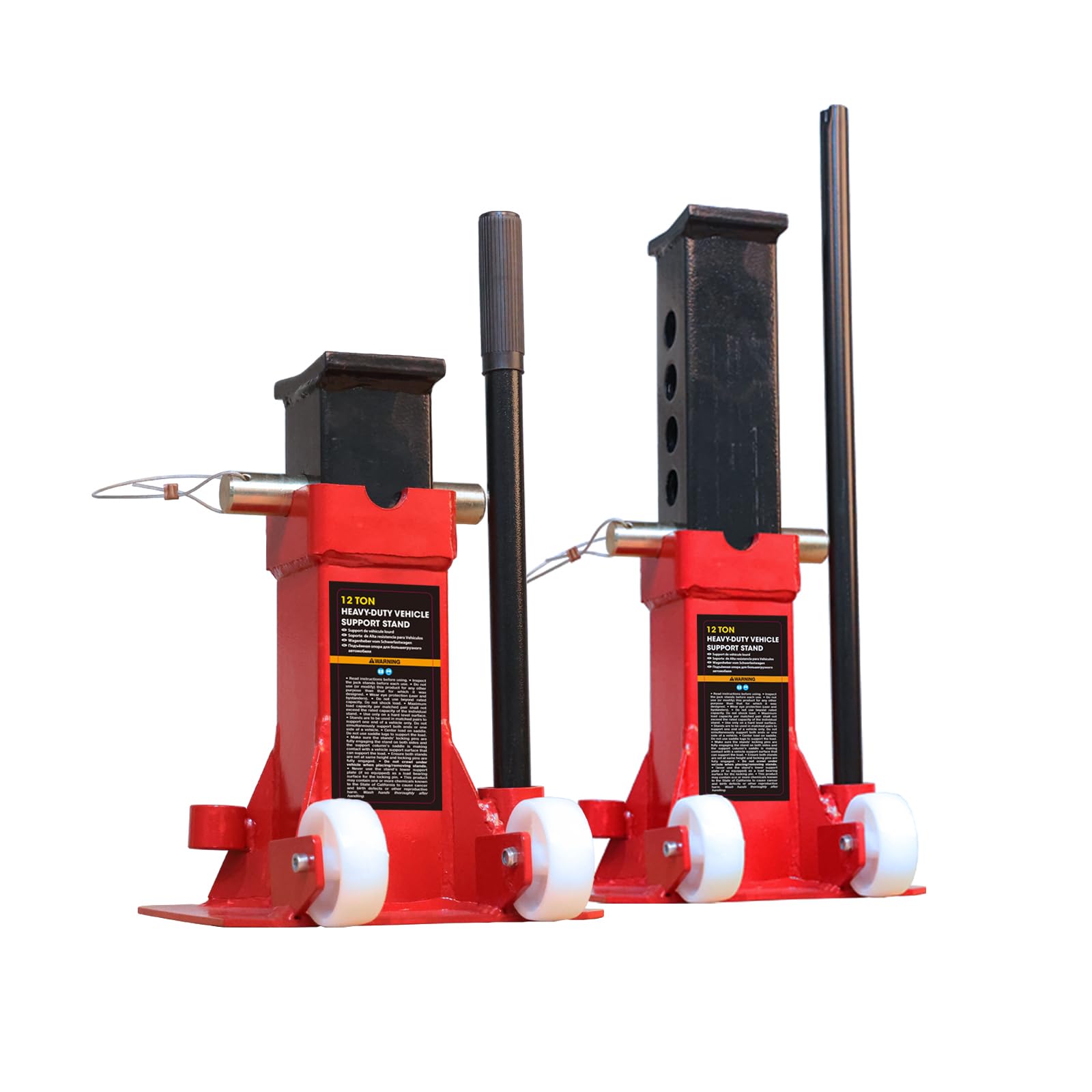 Photo 1 of BIG RED ATZ120006P Torin Heavy Duty Jack Stands: Pin Style Jack Stand with 2 Casters and Handle, Easily Portable Car Stand for Car SUV, Truck and Pick Up, 12 Ton (24,000 lb) Capacity, Red