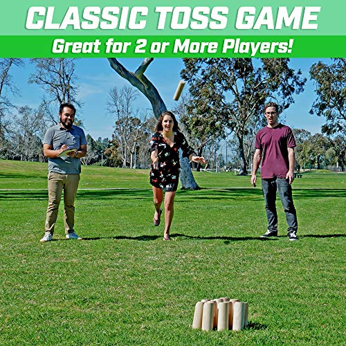 image for GoSports Skittle Scatter Numbered Block Toss Game with Scoreboard and 