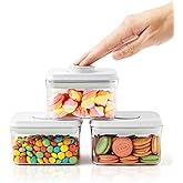 Tourdeus 0.6 Qt Pop Containers - 3 Pack Mini Travel Snack Container, BPA Free Food Storage Canisters with Lids, Small Freezer Containers Candy Jar Plastic 520ml*3