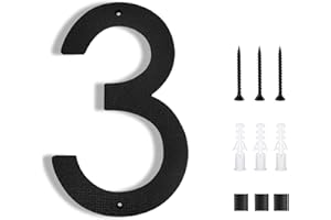 LUIETY 8 Inch House Numbers for Outside Modern | Large Floating Black House Numbers | Address Numbers/Door Garage Gate |911 Visibility Signage (3)