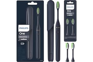Philips One by Sonicare Battery Toothbrush and Brush Head Bundle, Midnight Blue, BD1002/AZ