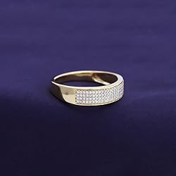 Men's Wedding Band Ring with Round Lab Created
