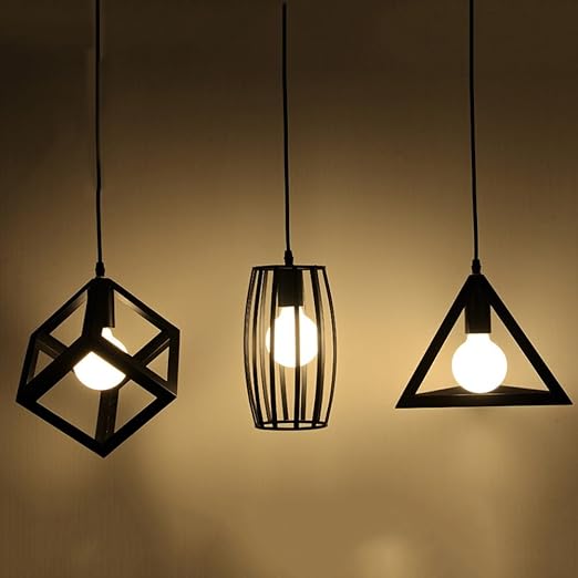 lampara led de hierro pueblo americano negro triple cabeza lampara de techo retro industrial luz colgante moderno moderno comedor minimalista cafe
