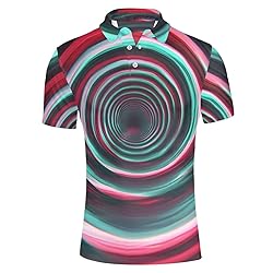 HUGS IDEA Abstract Geometry Mens Golf Shirt Fashion