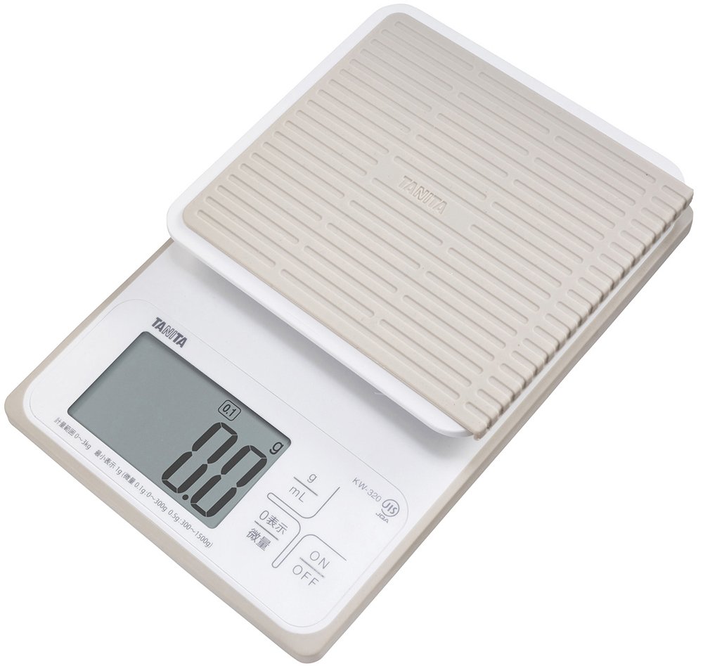 Tanita KW-320 WH Cooking Scale, Kitchen Scale, Waterproof, Digital, 6.6 lbs (3 kg), 0.1 g Unit, Washable Kitchen Scale
