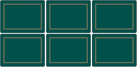 Pimpernel 30 5 X 23 Cm Mdf With Cork Back Placemats Set Of 6 Classic Emerald