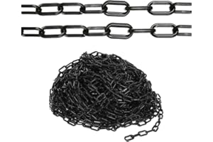 82 Foot | 25 Metter 6 MM | Black Plastic Chain Link | Plastic Barrier Chain | Durable Safety Chain for Crowd Control, Constru