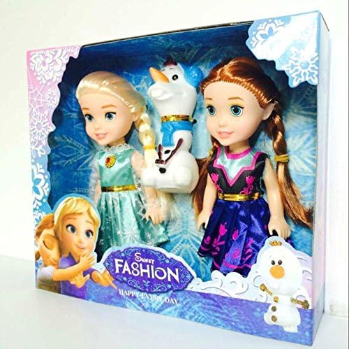 Playset Frozen Princess Elsa&amp;Anna&amp;Olaf 7" Doll Figures 3PCS Birthday Gift