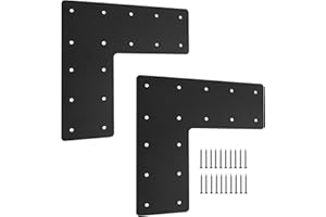 XZWMY L Post Bracket, 13.2"x 13.2" Heavy Duty Mending Plate with Powder Coated Pergola Beam Truss Connectors, L Shape Plate for Wood 6x6 Lumber