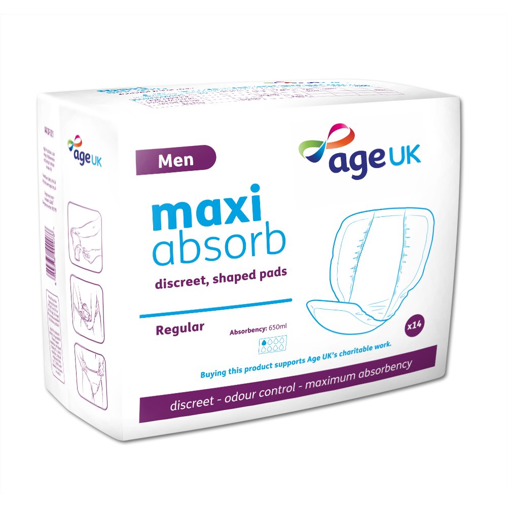 Age UK Maxi Absorb Regular Shaped Pads for Men Amazon.co.uk Health & Personal Care