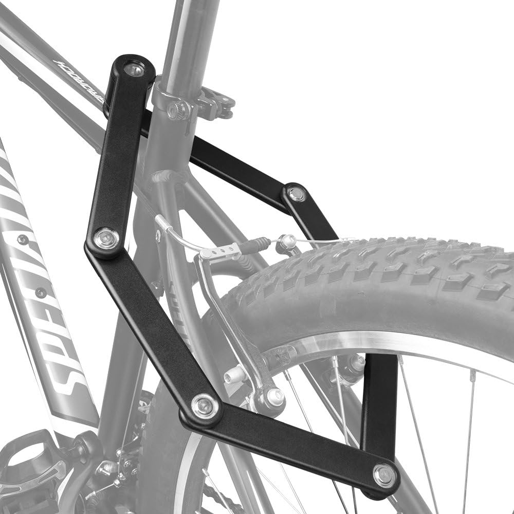 Trelock Bike Folding Lock, Foldable Bicycle Lock - Heavy Duty Steel 34 Inch Bar with Two Keys and Storage Mounting Bracket