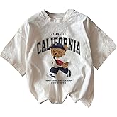 RoseSeek Men's Graphic Letter Print Tees Crewneck Short Sleeve Baggy Drop Shoulder Vintage T Shirts Streetwear