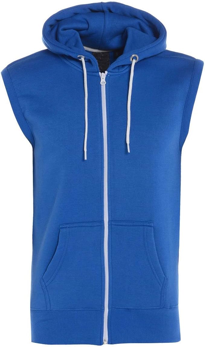 royal blue sleeveless hoodie
