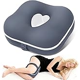 DownyCloud Small Knee Pillow for Side Sleepers, Memory Foam Leg Pillow,Gray | Side Sleeper Knee Pillow with Strap, Contoured for Knee, Leg, Hip &amp; Back Pain Relief, Compact for Travel, Pregnancy &amp; Office