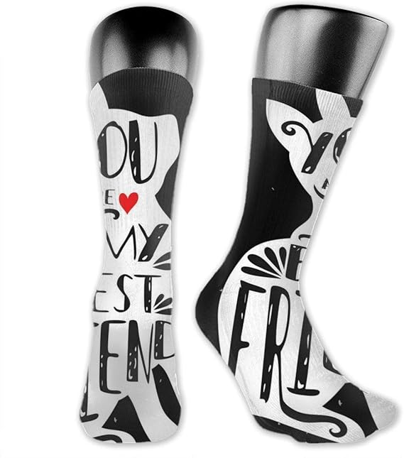 Amazon Co Jp 圧縮ソックスミディアムソックス あなたは私の親友です子犬の恋人ペットイラスト ペット用品