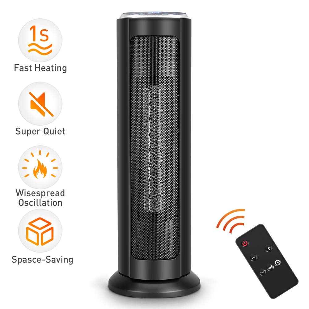 Trustech Portable Ceramic Tower Heater Oscillating Digital Display w