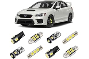 BRISHINE White Interior LED Lights Kit for 2004-2020 2021 2022 Subaru WRX/WRX STI/Impreza Super Bright 6000K LED Interior Light Bulbs Package + License Plate Lights and Install Tool