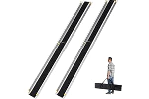 IDEALHOUSE Wheelchair Ramp, 6FT Telescoping Portable Aluminum Ramp with Non-Skid Surface, Adjustable for Steps Doorways Vehic
