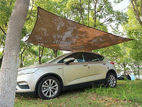 Belle Dura Patio Brown Sun Shade Sail Canopy 8'x10', Rectangle Backyard Shade Sail for Garden Pool Playground