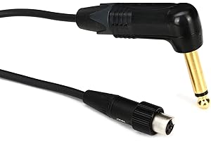 Shure WA307 3’ Premium Guitar Cable, with Right Angle ¼ Inch Neutrik Connector