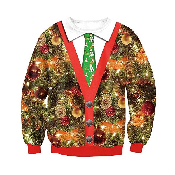 Arvilhill Men's Ugly Christmas 3D Printed Graphic Long Sleeve Sweatshirts - Image 3