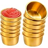 12PCS Small Sauce Cups, Ramekin Sauce Dipping Bowl 50ML Mini Sauce Cups Pudding Condiment Cups for Home Party Restaurant (Gol