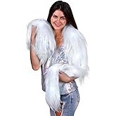 White Glam Light Up LED Faux Fur Boa