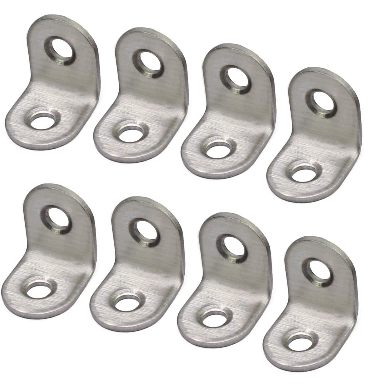 Merriway BH06659 (8 Pcs) Corner Braces Stainless Steel 50 x 50 x 17 x 2mm - Pack of 8 Pieces