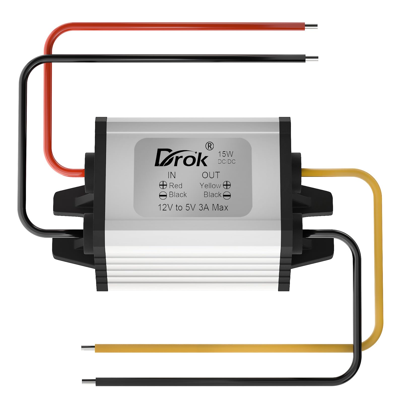 Photo 1 of DROK 12v to 5v Volt Converter, DC 8-35V to 5V 3A 15W Voltage Regulator Board Power Supply Module, 9V 12V 24V Waterproof Car Volt Step Down Buck Converter