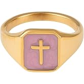 Elevated Faith Lilac Enamel Cross Ring