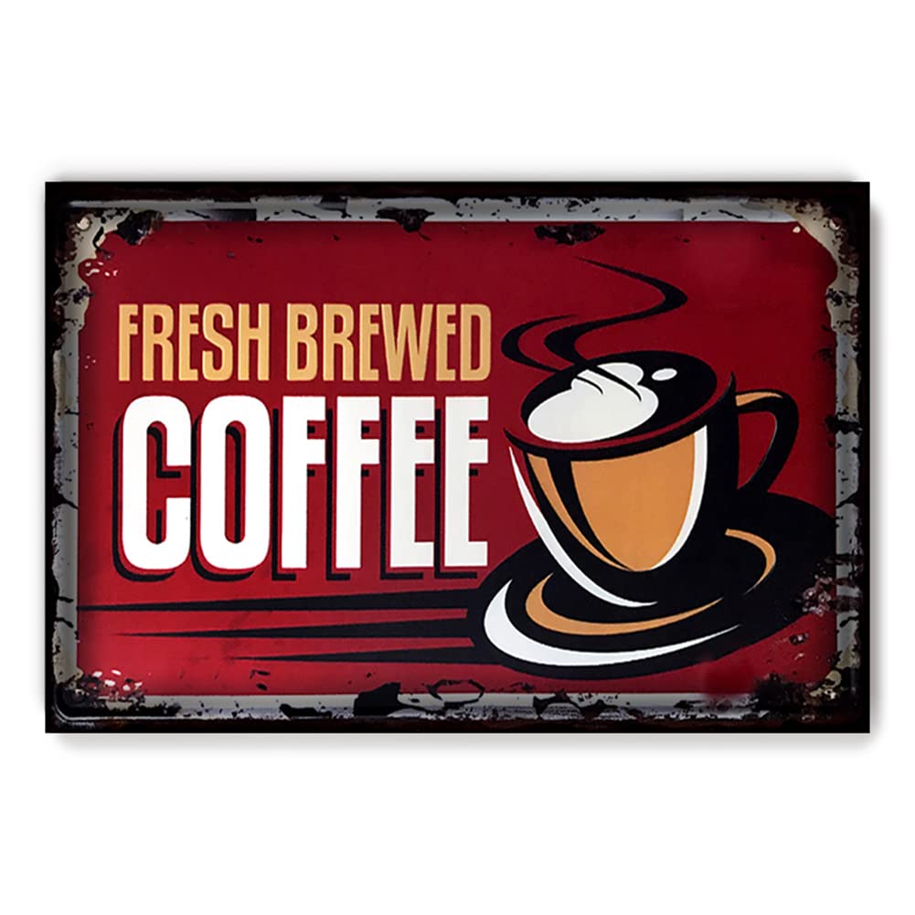 Photo 1 of Retro Tin Sign Metal Poster Vintage Wall Decor Coffee for Pub Restaurants Cafe Club Plaque Man Cave Wall 8x12 Inch