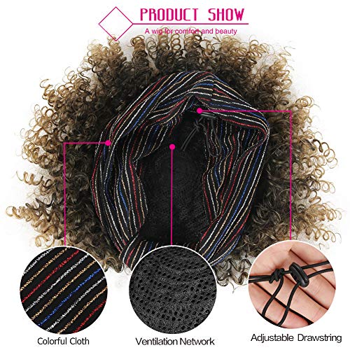 LESOA-Kinky-Curly-Wig-Headband-Wig-for-Black-WomenWrap-Wig-2-in-1-Afro-Wig-Short-Curly-Wigs-For-Black-Women-Synthetic-Jerry-Curly-Hair-Wigs-with-Headwraps-Curly-Full-Wig-Heat-Resistant-Hair-for-Women