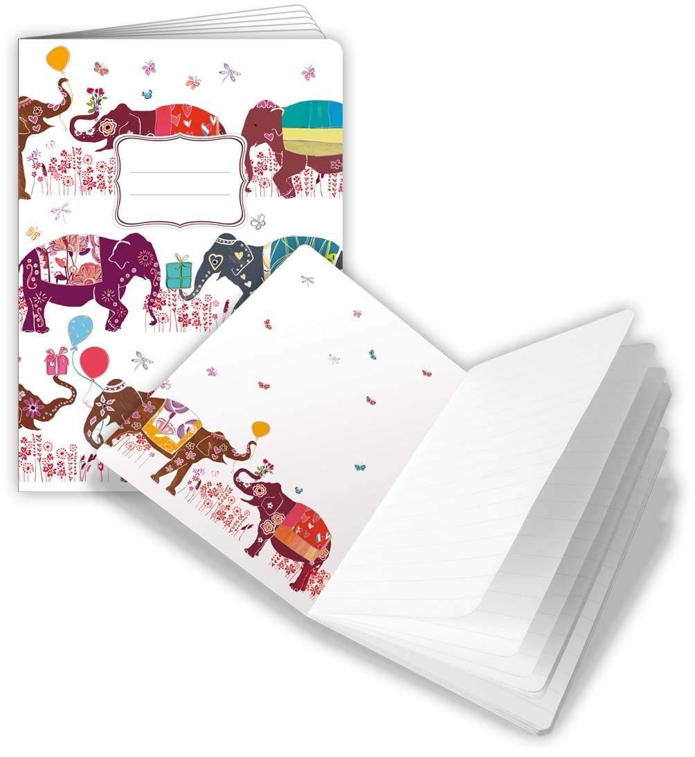Quire Splendid Notes A5 Notebook - Elephant Design - 48 Pages - Size 150mm x 210mm