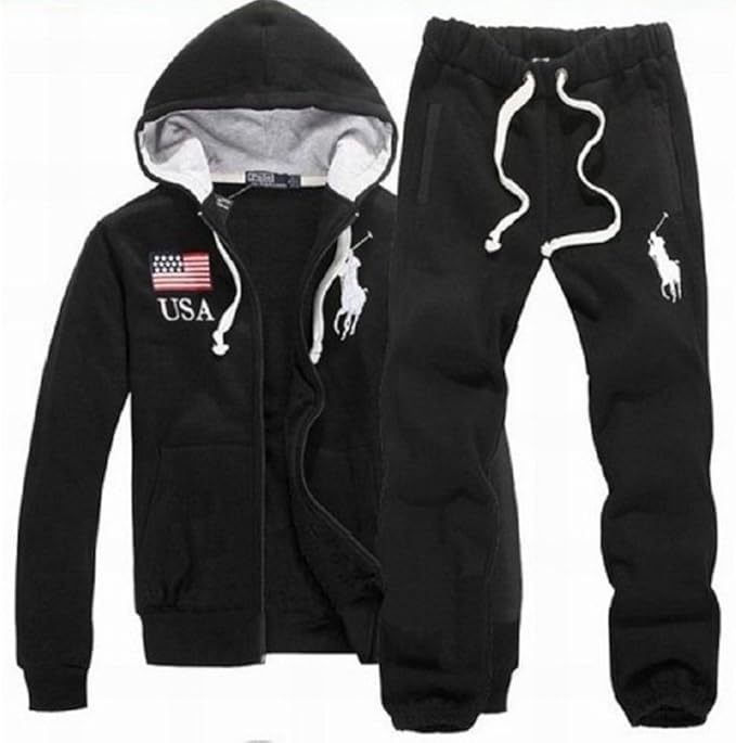 Amazon Polo Ralph Lauren ポロラルフローレン パーカー セットアップ 秋冬 厚手 メンズ スウェット ズボン 上下セット ブラック Xlサイズ 並行輸入品 ジャージ上下セット 通販