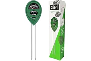 Hathdia Soil PH Meter Soil Moisture Sensor 3-in-1 Soil Moisture/Light/pH Test Kit for Indoor/Outdoor Plants Care(No Battery N