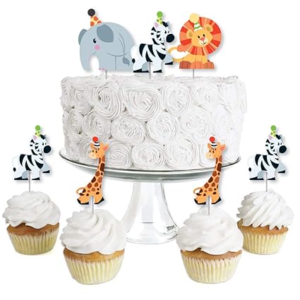 Amazon Com Jungle Party Animals Dessert Cupcake Toppers Safari