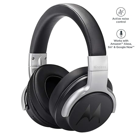 Motorola Escape 500 ANC | kabelloser Kopfhörer mit Active Noise Cancelling | 12Std. | Alexa, Siri und Google | Schwarz