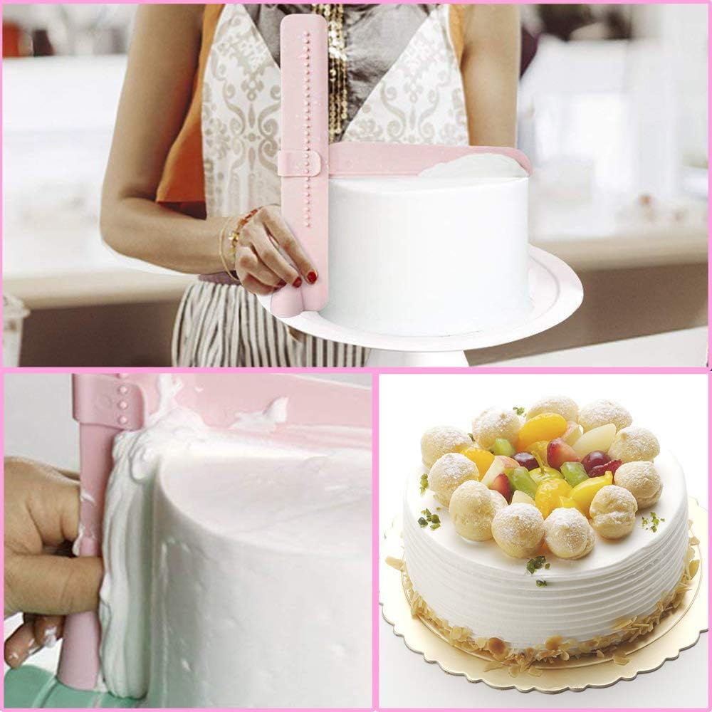 Minzhenamz Lot De 2 Spatules Pour Decoration De Gateau Creme Lisseur De Cakescraper Spatule A Gateau De Patisserie Et De Patisserie Personnalisables Pour Gateaux Plastique Lot De 2 Ustensiles A Patisserie Accessoires