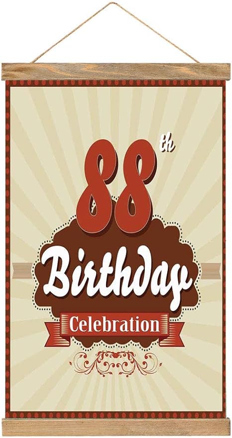 Amazon 天然木 ポスターハンガー 壁掛け 歳の誕生日の装飾 ヴィンテージ周年記念クラウドクラシック効果イラスト オシャレ インテリア ウォールデコ 装飾アート高級 33 X 52 Cm 栗ブラウンタン アートフレーム ポスター オンライン通販