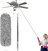 Kelursien Feather Duster Extendable Pole 100 Inch Microfiber Bendable Head
