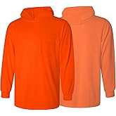 Besentinels Hi Vis Shirts for Men with Long Sleeve, Safety Shirt with Construction Work, High Visibility Shirt with Hood,Comfortable, Breathable, Meets ANSI, Orange X-Large 1pc