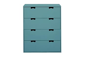 Aprodz Mango Wood Storage Cabinet Bow Chest of 4 Drawers Furniture for Living Room | Patina