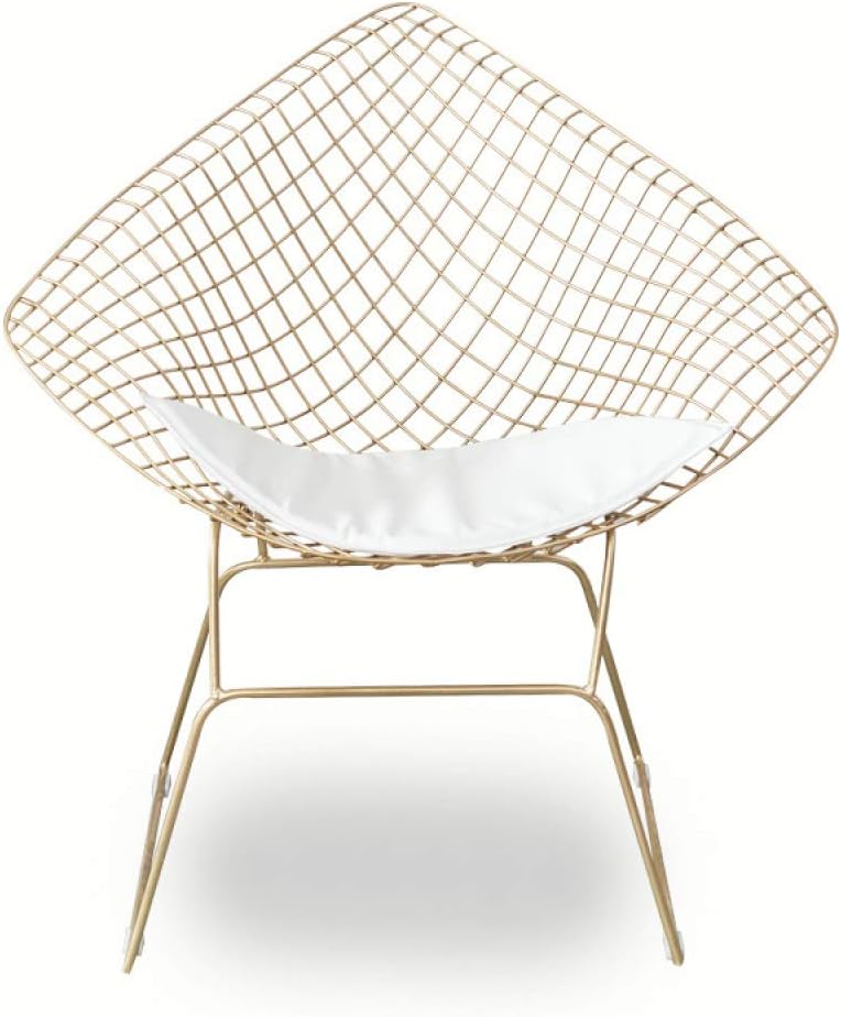 Chair Chairs Nordic Cutout Diamond Wire Chairs Modern Simple Fashion Creative Metal Wrought Iron Chairs Home Restaurant Back Chair,Gold