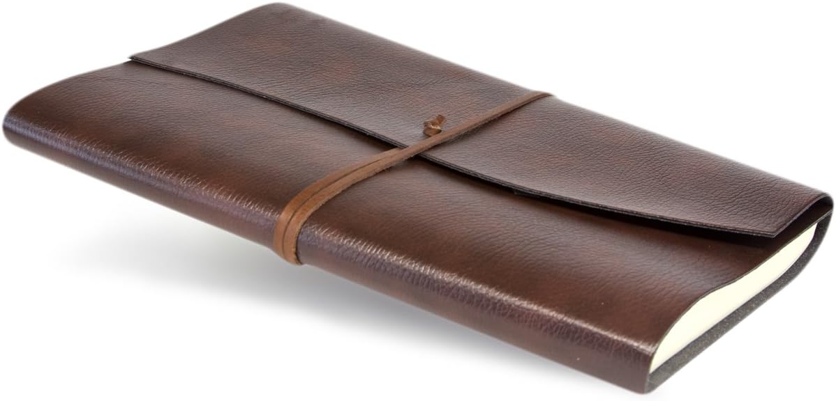 BELCRAFT Tivoli A4 Large Recycled Leather Bound Journal, Notebook, Notepad, Including Gift Box, A4 (21x30 cm) Brown - Image 4