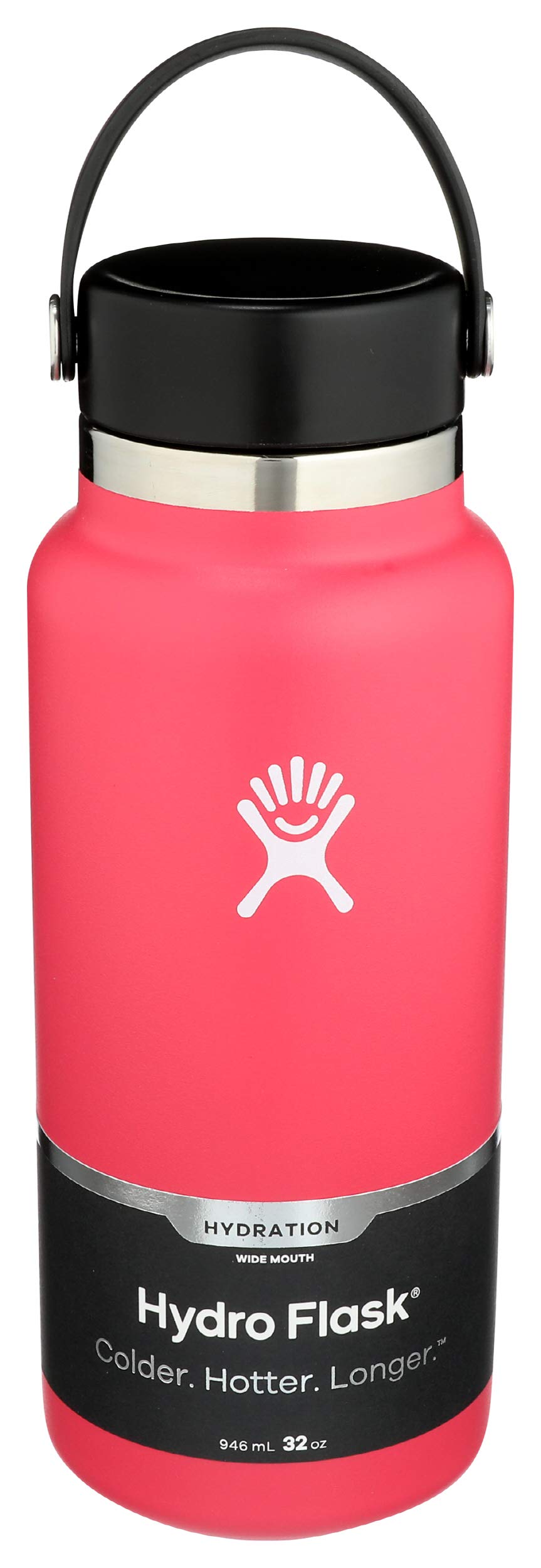 HYDRO FLASK - Water Bottle 946 ml (32 oz) - Vacuum Insulated Stainless Steel Water Bottle Flask with Leak Proof Flex Cap with Strap - BPA-Free - Wide Mouth - Watermelon