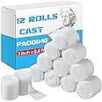 12 Rolls Cast Padding Individual Pack Soft Cotton Undercast Padding Wrap Use with Plaster Cloth Gauze Bandage for Halloween Wrap Bandage Art, Body Casts, Mask Making, Craft (3 Inch x 8.8 ft)