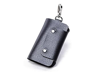 Futurekart Leather Pouch Keychain (Black)