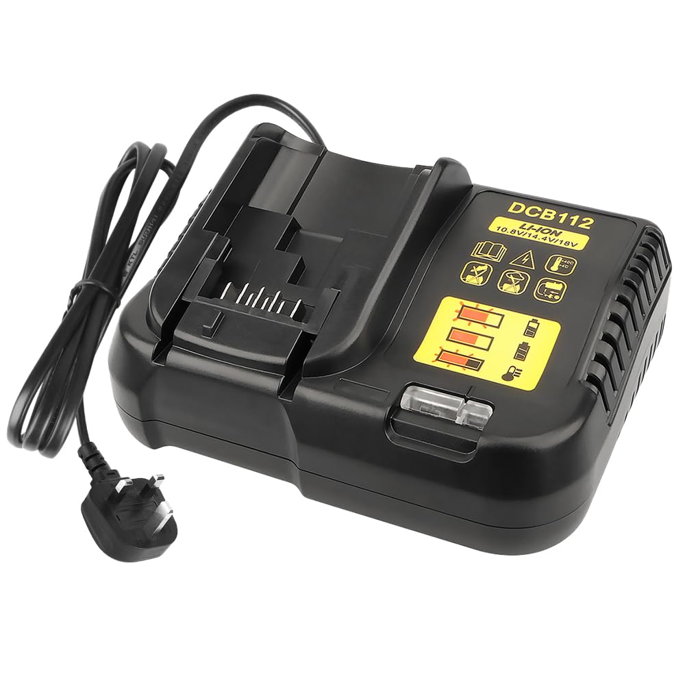 Waitley 3A Fast Charger Compatible with Dewalt 12v/18v Battery DCB120 DCB127 DCB200 DCB184 DCB180 DCB182 DCB181 Replace for Dewalt Charger DCB101 DCB105 DCB115