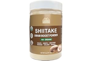 VIGOROUS MOUNTAINS Shiitake Mushroom Powder Organic, 100% Natural Umami Seasoning 5 oz, Stronger Mushroom Powder for Cooking No Salt No MSG
