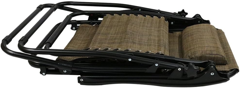 Sunnydaze Outdoor Zero Gravity Lounge Chair with Pillow and Cup Holder, Folding Patio Lawn Recliner, Set of 2, Brown: Kitchen & Dining